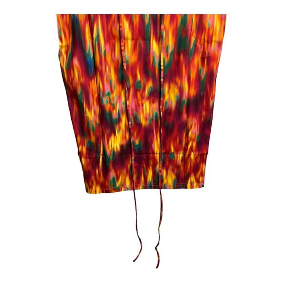 WeWoreWhat Cut Out Midi Skirt in Spicy Orange Fire Tie Dye L NWT - Picture 6 of 9